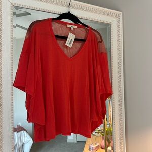 NWT Ya Los Angeles Women's Blouse with Shimmer Back